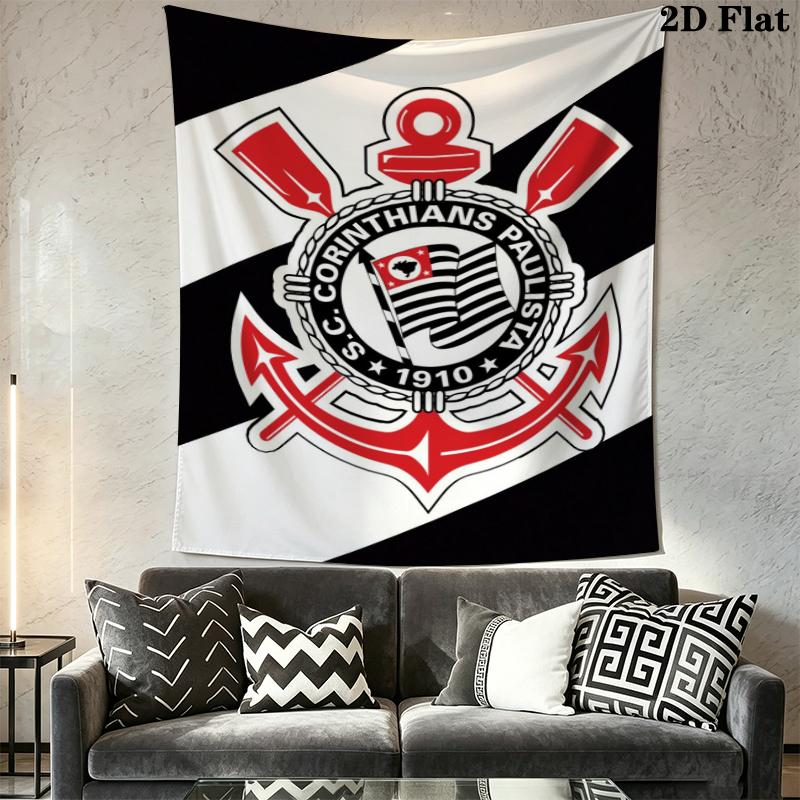 Corinthians Paulista Wall Tapestry Aesthetic Wall Hanging Printed Fabric Blanket Decorative Tapestries for Bedroom Living Room Home Decor