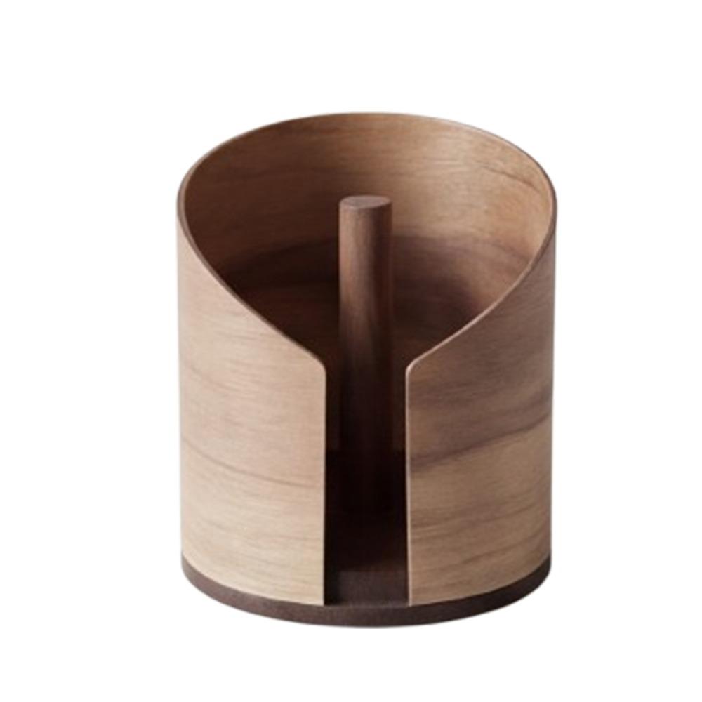 Large Capacity Wooden Paper Towel Holder Natural Wood Stable Tissue Storage Box Minimalist INS Round Roll Dispenser Living Room