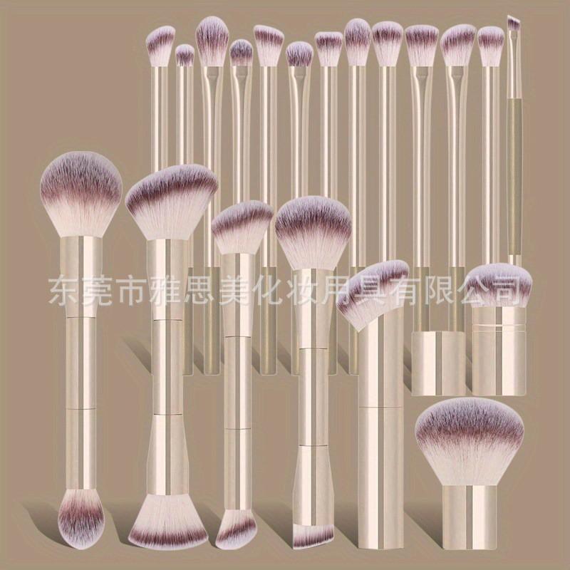 20Pcs Professional Face Makeup Brush Set Retractable Foundation Dual-Ended Powder Blush
