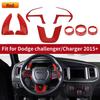8X Steering Wheel Paddle Shifters AC/Audio Red Cover For Dodge Chgr/Chall 2015+