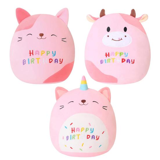 Cat Cow Plush Toy Soft Stuffed Animal Skin-Friendly Cuddle Cushion for Kids Adults Birthday Gift for Girls Boys