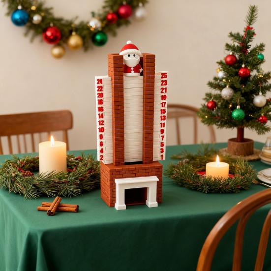 Санта Адвент-календарь Рождественский Календарь Обратного Отсчета Декоративная Фигурка Санты Праздничный Аксессуар Праздничное Украшение