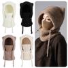 Fluffy Balaclava Hat Korean Style Hooded Cap Cute Knitted Hat  for Women