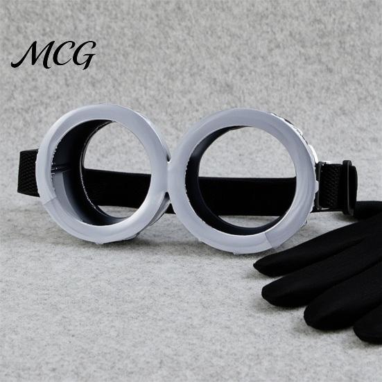 Soft Knitted Fabric Hat 3Pcs Halloween Costume Accessories, Yellow Steampunk Goggles Long Wear Cosplay Gloves Adults Party Set for Men Women Immersive