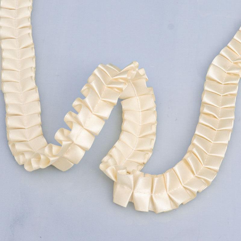 Elegant Multifunction 2.5cm Wide Ruffled Ribbon Polyester Ribbon Ruffled Lolita Headdress Clothing Design Diy Lace Accessories Home Decoration