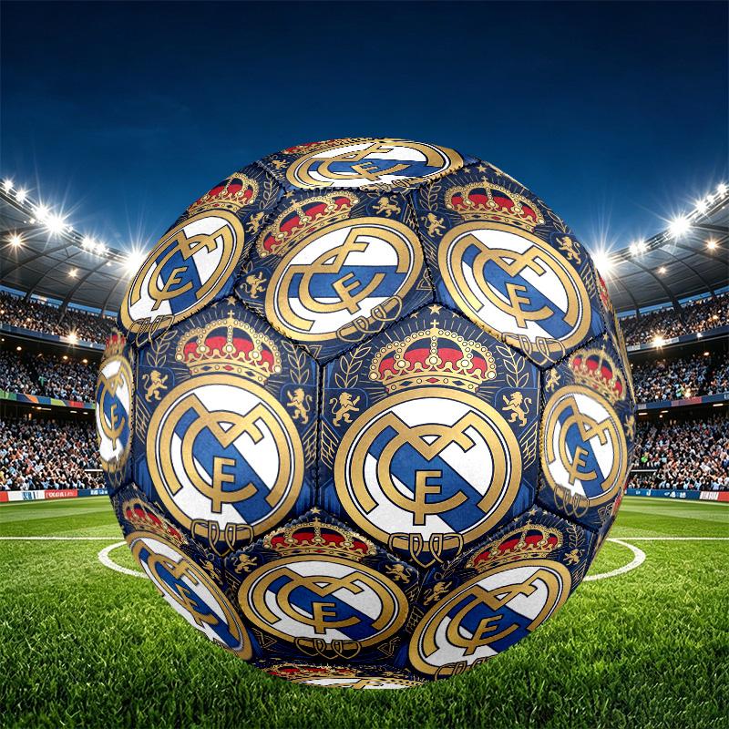 Футбольный мяч Real Madrid, размер 5, с принтом, из износостойкого ПУ, для матчей, тренировок и ежедневной практики, подарок на день рождения для любителей футбола