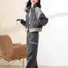 Casual Sportswear Suit for Women Autumn Zipper Sweatshirt Cardigan Wide-leg Work Pants Two-piece Set
