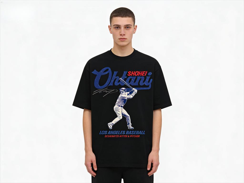 Masahiro Ohtani Baseball Star High Street Tshirt 2026 SpringSummer Adult roundneck pure cotton breathable casual streetwear