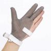 3-Finger Stainless Steel Anti-Cut Resistant EN388 5 ANSI 9 Certified Chainmail Glove for Butcher Use