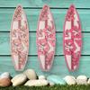 3Pcs/Set Wooden Hibiscus Surfboard Wall Decoration Farmhouse Rustic Surfboard Wall Art Home Bedroom Living Room Bathroom Wall Decorative Sign
