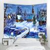 Christmas Tapestry Wall Hanging Santa Claus Christmas Tree Snow Scene Home Holiday Decoration Tapestry Fireplace Christmas Gifts