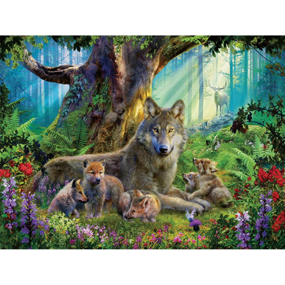 5D DIY Алмазная картина Волк Алмазная вышивка Животное Алмазная мозаика Полный квадратный дрель Вышивка крестом Декор для дома