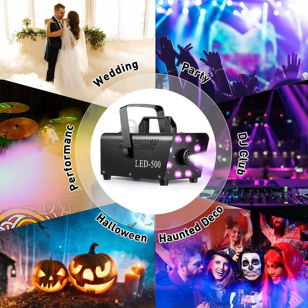 8 LED 500W KTV Stage Lighting Effect Atmosphere Equipment Adjustable Color Smoke Machine Small Halloween Fog Machine