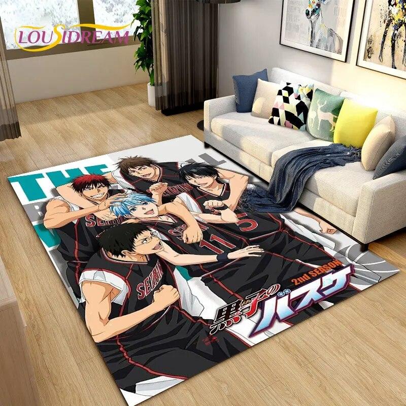 Баскетбольный коврик Куроко с героями мультфильмов, ковер для гостиной, спальни, дивана, коврик для украшения, детский нескользящий напольный коврик