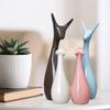 Home Décor Lucky Deer Family Matte Finish Ceramic Figures- (Set of 4, Sky, Brown, Pink, Off-White)