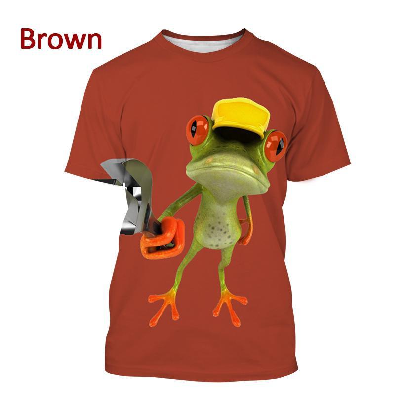 Fashionable Tree Frog 3D Printed T-shirt Fun Animal Men's and Women's Fun Hip Hop Style Short Sleeve Top