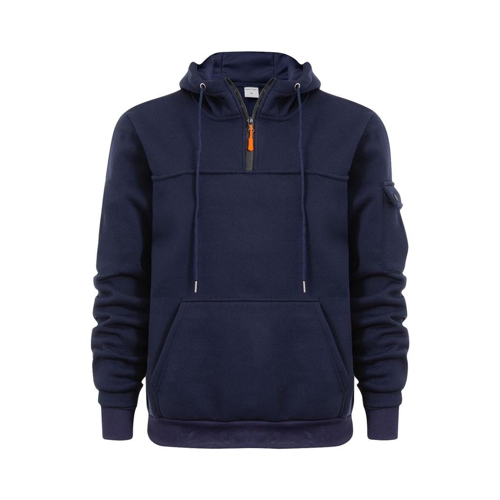 Men's Sweatshirt Hoodie Zipper Arm Pocket Cardigan Men's Sports Large Size Casual Hoodie