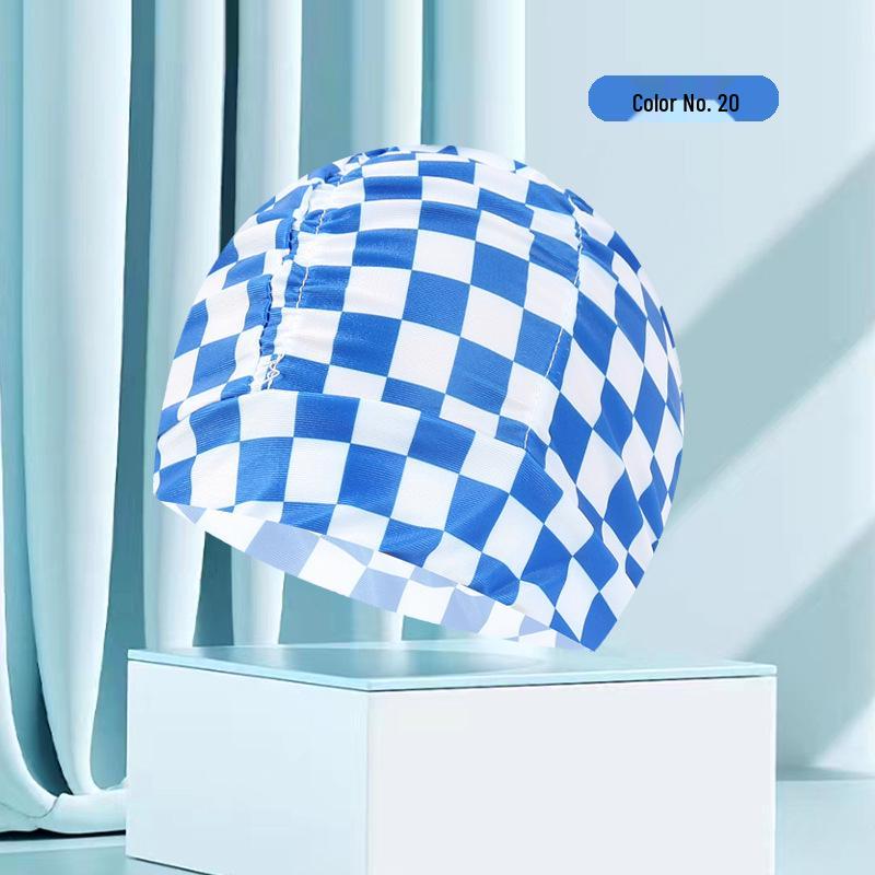 Женская купальная шапочка большого размера с цветочным плиссе - Неплотная посадка, однотонная, модный тканевый дизайн