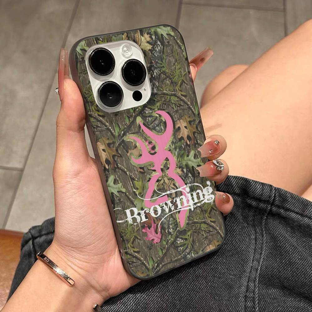 B-Browning Logo Phone Case For IPhone 17 16 15 14 Plus 13 12 11 Pro Max Pro Wave Corrugated Cover