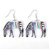 2025 Funny Colorful Zebra Acrylic Women's Earrings Creative Cartoon Horse Animal Printing Drop Dangle Earring Cute Jewelry Gifts