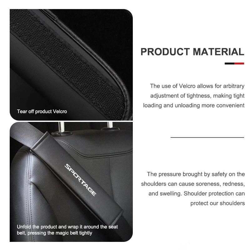 OXXN7 Car Seat Belt Shoulder Cover Leather Shoulder Protector Pad For KIA Sportage Rio Ceed Niro Soul Stonic Proceed Sorento rdpw7