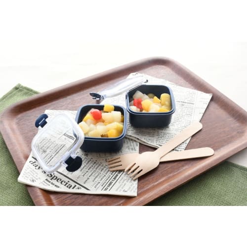 OSK Silver Mode Bento Box/Dessert Container, 150ml, Set of 2, Made in Japan, Microwave-Safe, Mini Size, Perfect for Lunch or Fruit, with Gasket, Simpl
