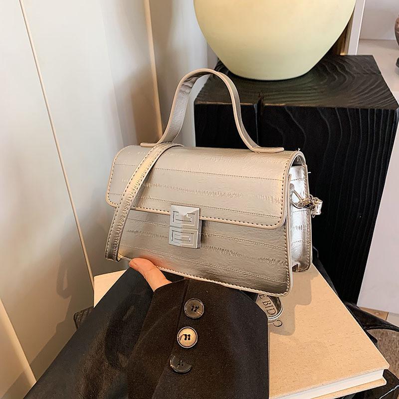 Chic Small Square Bag For Women 2024 Summer Trendy Pu Leather Crossbody Bag