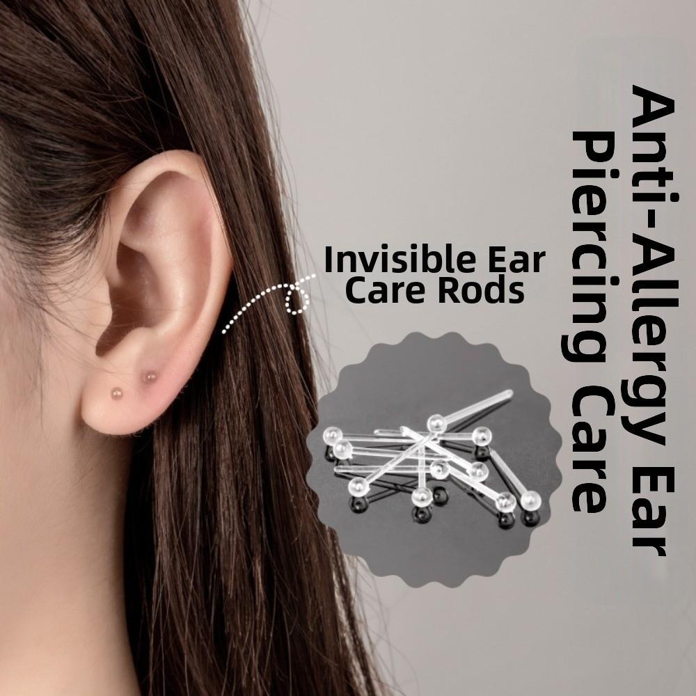 50Pcs Lightweight Resin Stud Earrings Hypoallergenic Ear Needle Glue Stick For New Piercing