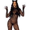 Ladies Sexy Bodystocking High Elasticity Transparent Leopard Print Pantyhose