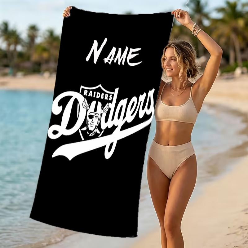 Customizable personalized beach towels Las Vegas Raiders themed designs.Suitable for the beach, yoga, sports;ideal as beach accessories