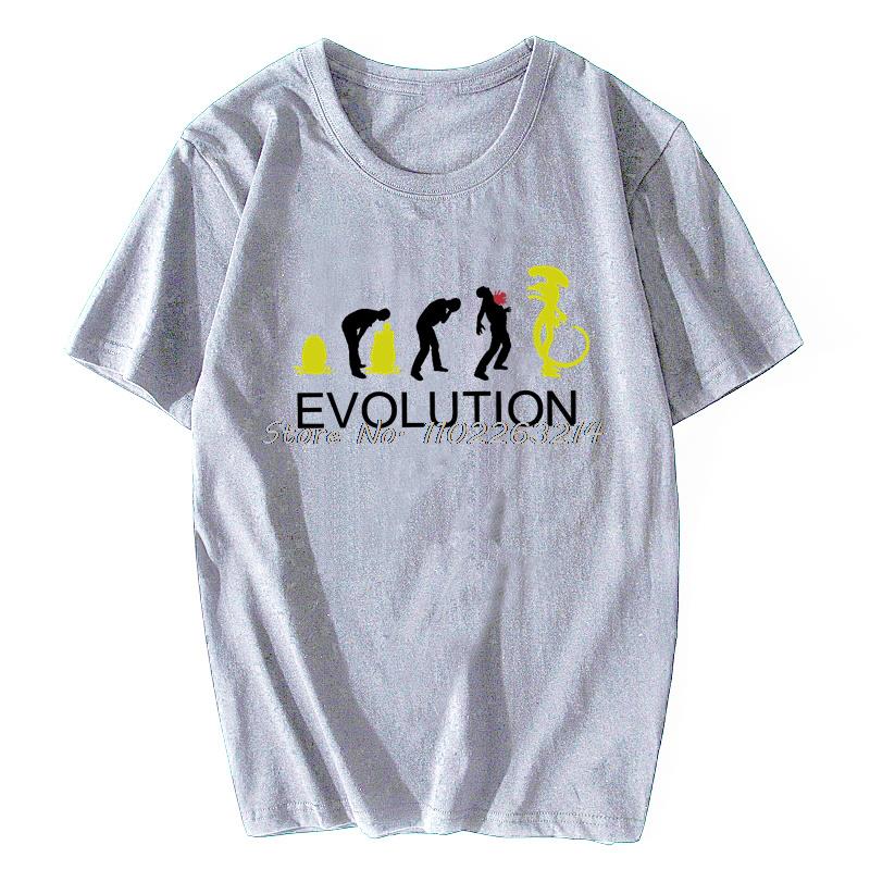 Man Women Fashion T Shirt Funny Evolution of Alien Mens Sci-Fi- TShirt Men Leisure Tops Male Summer Oversized Tee Ropa
