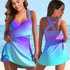 2Pcs/Set Tankini Set Two Piece Boy Floral Print Shorts Dress Beachwear Sexy Push Up