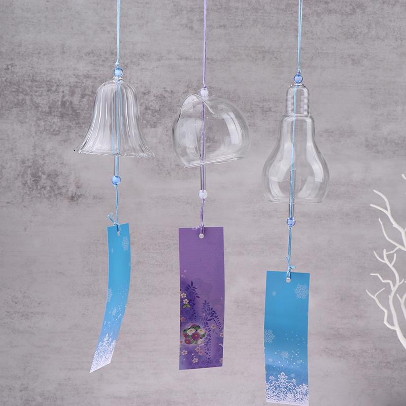 Прозрачные стеклянные колокольчики для окон, подвесные колокольчики для сада, садовые колокольчики, японский декор для комнаты, поделки своими руками
