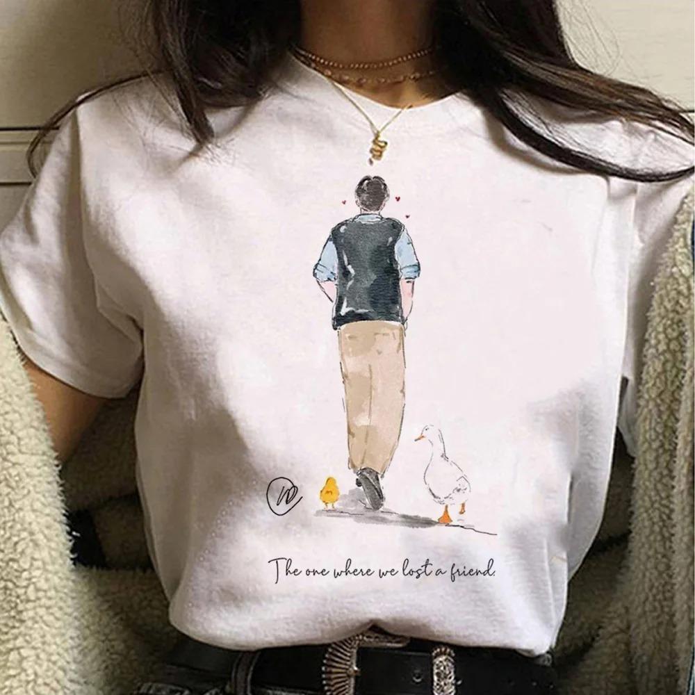 Friends Tv Chandler Bing Printed Tshirt Casual Round Neck Short Sleeved Fashionable Sleeved Trendy Womens Clothing Loose Short