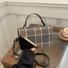 Plaid Shoulder Bag Season Niche Design Retro Versatile Messenger Bag Temperament Small Square Bag