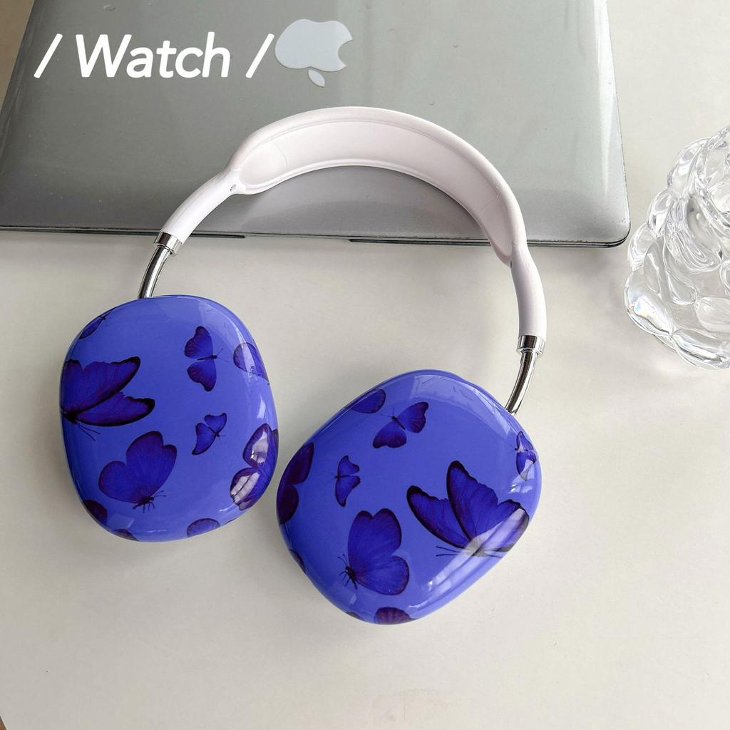 ins niche purple butterfly for AirPods max protective cover apple headgear earmuffs earphone case