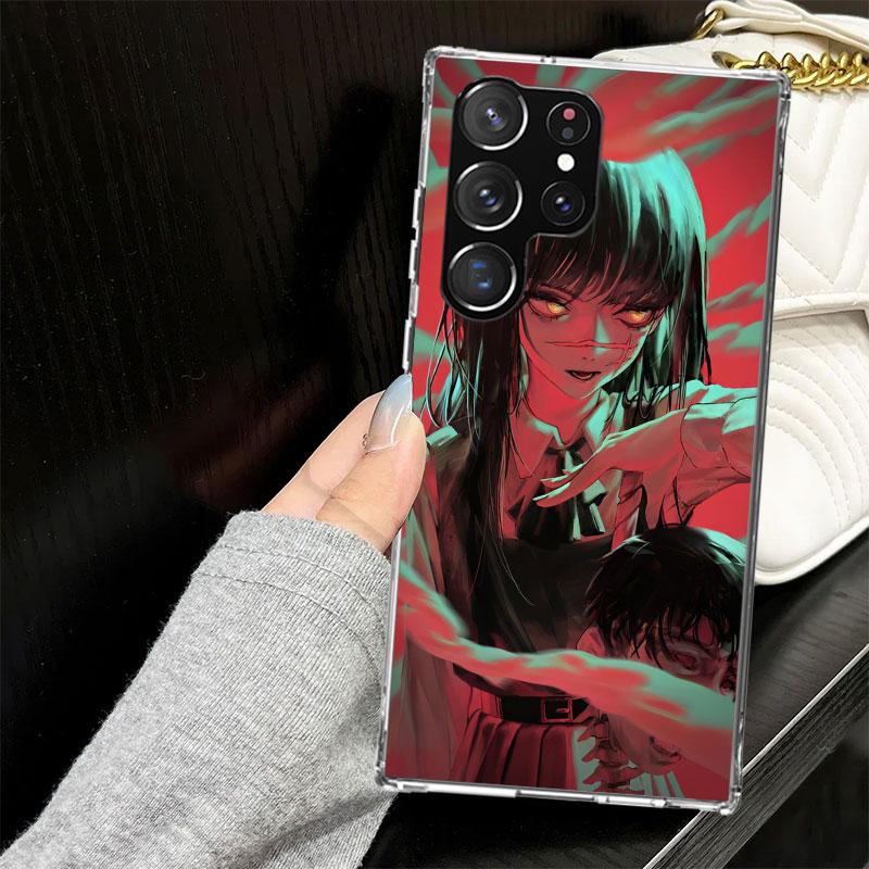 C-Chainsaw Mans Yoru War Devil Case for Samsung Galaxy S25 S24 S23 S22 Ultra Soft Phone Cover S25 Edge S21 Plus S20 FE S10 + Bla