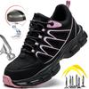 Fashion ZLMY New Women Safety Shoes Steel Toe Sneakers Puncture Proof Work Shoes Breathable Women Work Safety Boots Platform Anti-smash