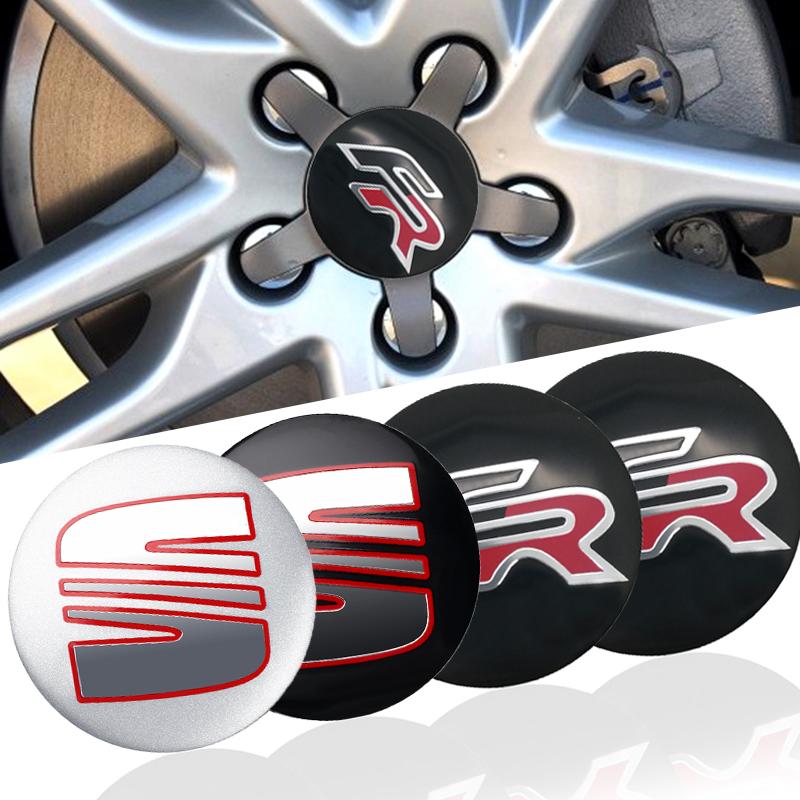 vhzh5 4pcs 56mm Car Styling Wheel Center Cap Hub Sticker Accessories For SEATCupra FR Racing Arona Ibiza 6j Leon Mk1 Mk2 Ateca Altea
