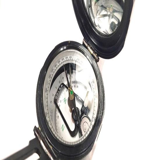 Геологический компас 7,62 см на компасе из алюминия с чехлом из черной кожи - геодезический компас, подарок на свадьбу, подарок на день отца