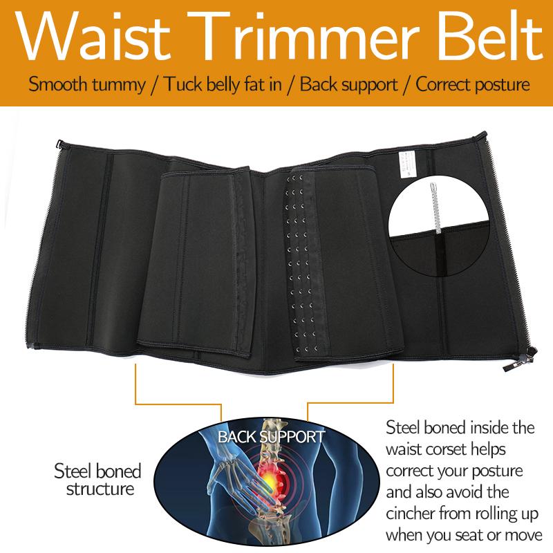 Men Waist Trainer Corset Neoprene Sauna Sweat Trimmer Belt for Weight Loss Slimming Body Shaper Tummy Fitness Belt Fat Burner