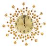 Creative Iron European Style Flower Shaped Wall Mounted Clock Diamond Hanging Wall Clock