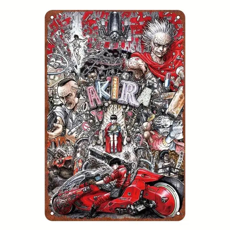 Vintage Metal Tin Poster Japanese Anime Classic Character Akira Metal Tin Signs Posters Plate Wall Decor for Bars Cafe Clubs