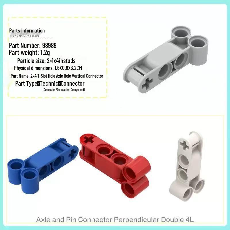 50g MOC 98989 Small Particle Building Blocks: 2x4 Stud Connector Science and Technology Parts