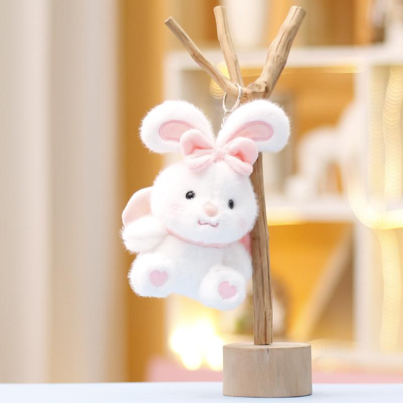 Rabbit Panda Keychain Cute Cartoon Girl Backpack Decorative Pendant Plush Doll