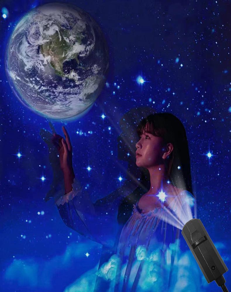 Лампа-проектор Луны - Ночной светильник с логотипом Welcome Starry Sky для спальни, заката и фонового освещения 