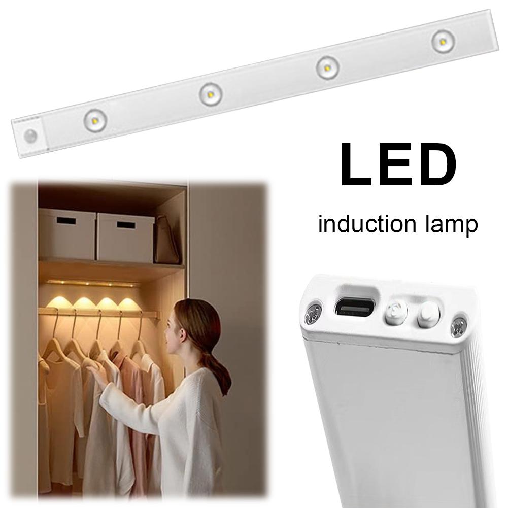 Under Cabinet Light Rechargeable Closet Light 4 Lamp Beads Wireless Under Counter Light Dimming Hill Light for Stairway Corridor