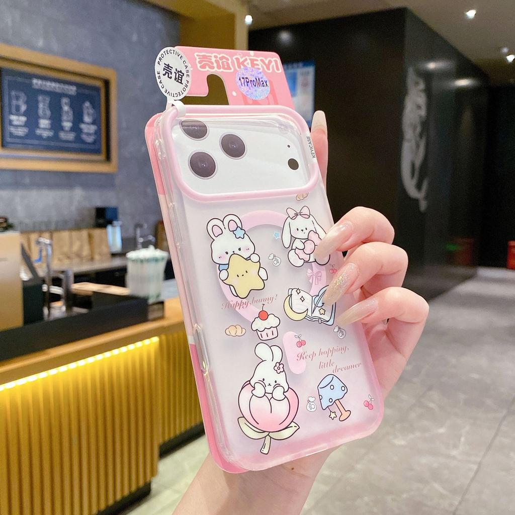 Applicable to the new iPhone Kameng magnetic suction series mobile phone case kitten rabbit pattern Apple 16 protective case