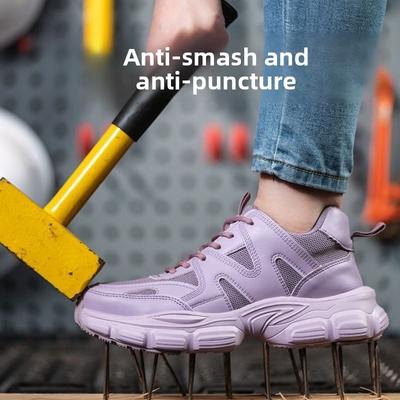 Женская защитная обувь Защитная обувь для женщин Рабочие кроссовки Модная защитная обувь Ударопрочная Защита от проколов Неразрушимая обувь