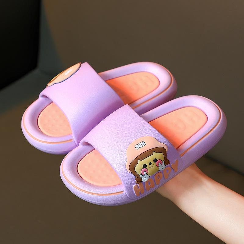 Kids Summer Cartoon Slippers Non Slip Soft Sole Indoor Outdoor Sandals For Boys And Girls Comfortable Home Slides